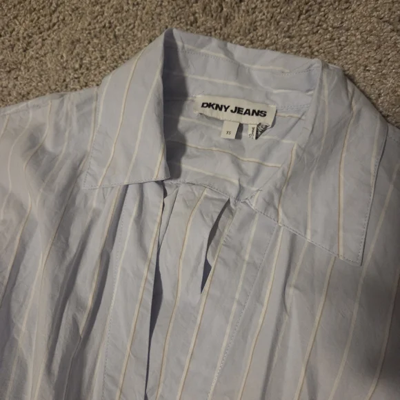 DKNY Light Blue Striped Maxi Dress - Picture 2 of 2